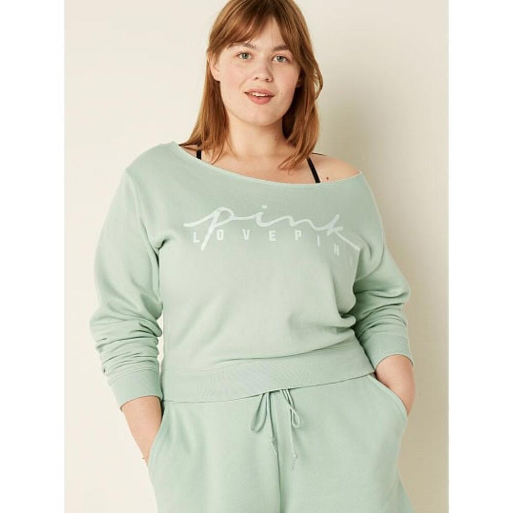 PINK FLEECE CROPPED SWEATSHIRT